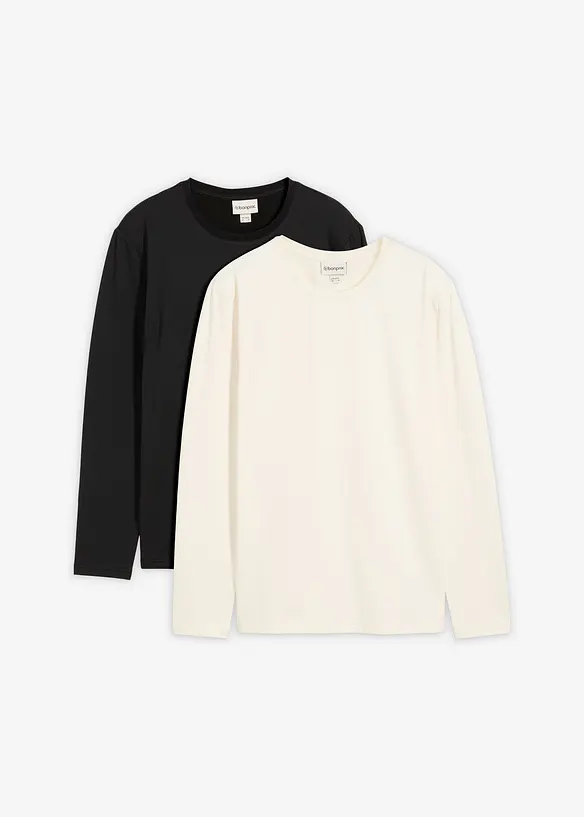 Thermoshirt (2er Pack) in weiß von vorne - bonprix