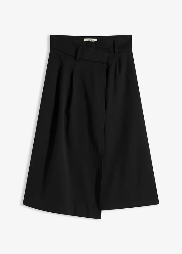 Midirock aus Viskose-Mix in schwarz von vorne - bonprix Midirock aus Viskose-Mix in schwarz von vorne - bonprix