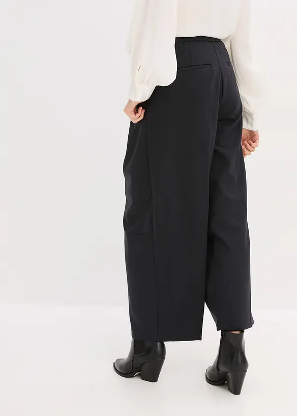 Barrel-Hose aus Viskose-Mix in schwarz von hinten - bonprix