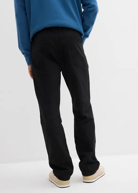Relaxed Fit Thermohose mit Dehnbund, Straight in schwarz von hinten - bonprix