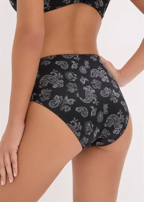Maxislip mit zarter Spitze (2er Pack) in schwarz von hinten - bonprix