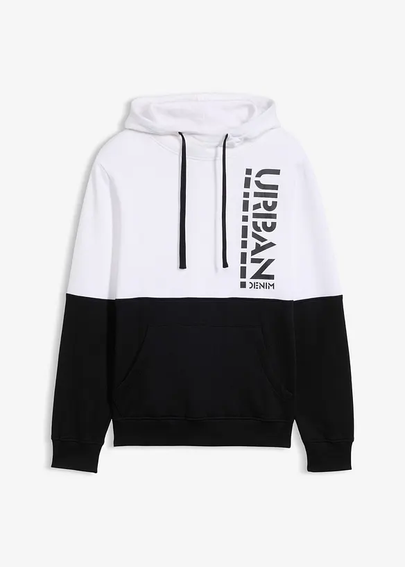 Hoodie aus reiner Bio-Baumwolle in schwarz von vorne - bonprix