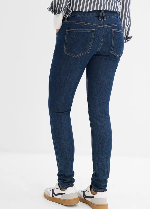 Umstandsjeans mit Bio-Baumwolle, Skinny in blau von hinten - bonprix