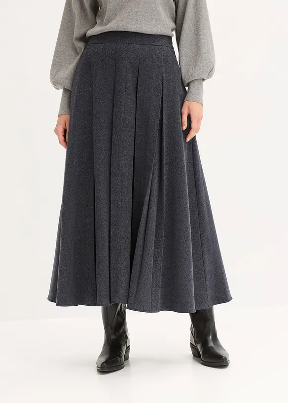 Midirock aus softem Viskose-Mix in blau von vorne - bonprix Midirock aus softem Viskose-Mix in blau von vorne - bonprix