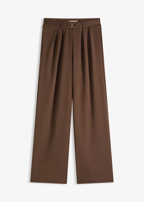 Jersey-Schlupfhose mit Ziergürtel in braun von vorne - bonprix Jersey-Schlupfhose mit Ziergürtel in braun von vorne - bonprix