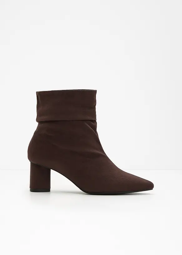 Stiefeletten mit Raffung in braun - bonprix