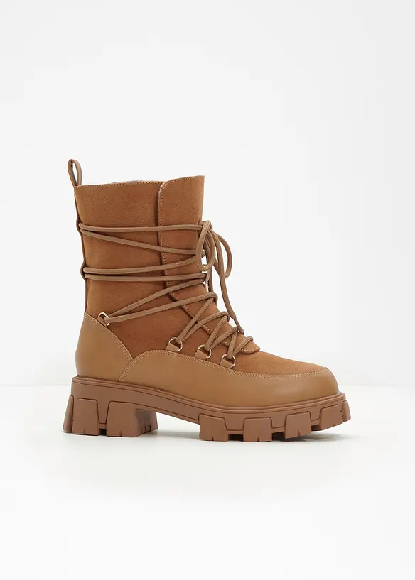 Gefütterte Schnürboots in braun - bonprix