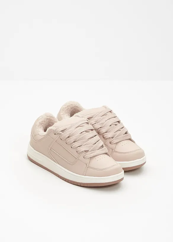 Gefütterter Sneaker in beige - bonprix
