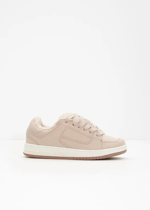 Gefütterter Sneaker in beige - bonprix