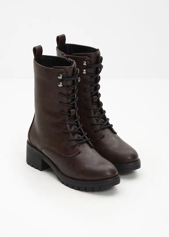 Gefütterte Schnürboots in braun - bonprix