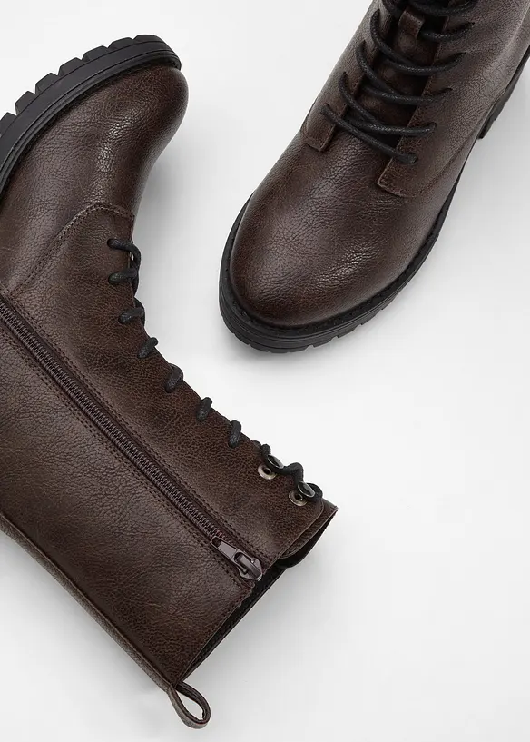 Gefütterte Schnürboots in braun - bonprix