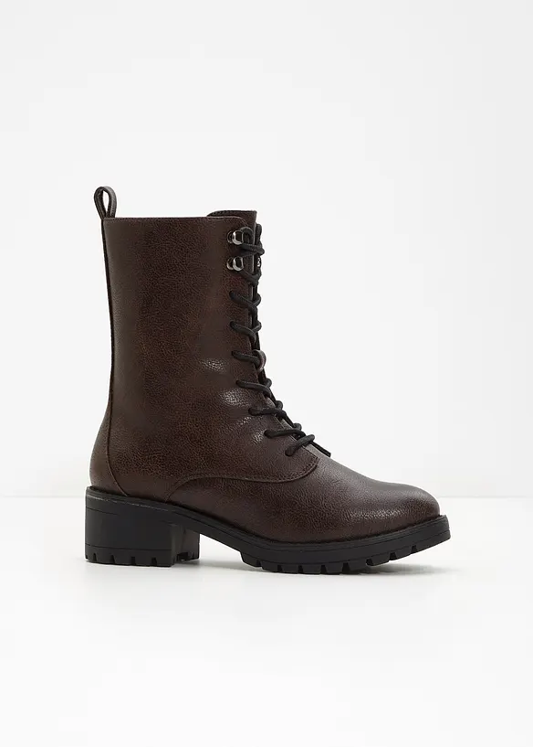 Gefütterte Schnürboots in braun - bonprix