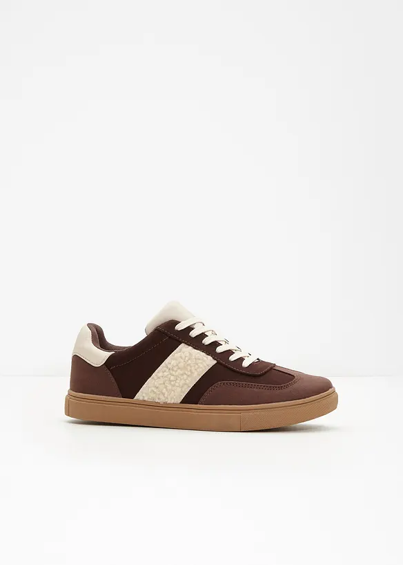 Sneaker im Retrolook in braun - bonprix