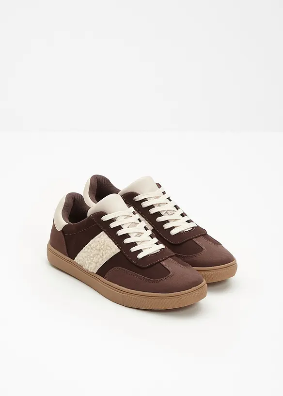Sneaker im Retrolook in braun - bonprix