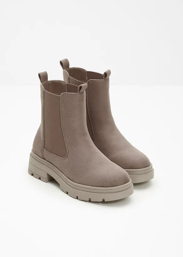 Chelsea-Boots mit Profilsohle in braun - bonprix
