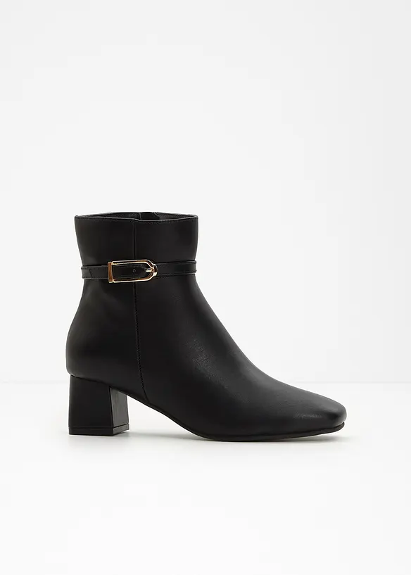 Stiefeletten mit Schnalle in schwarz - bonprix