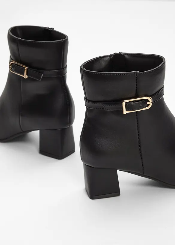 Stiefeletten mit Schnalle in schwarz - bonprix