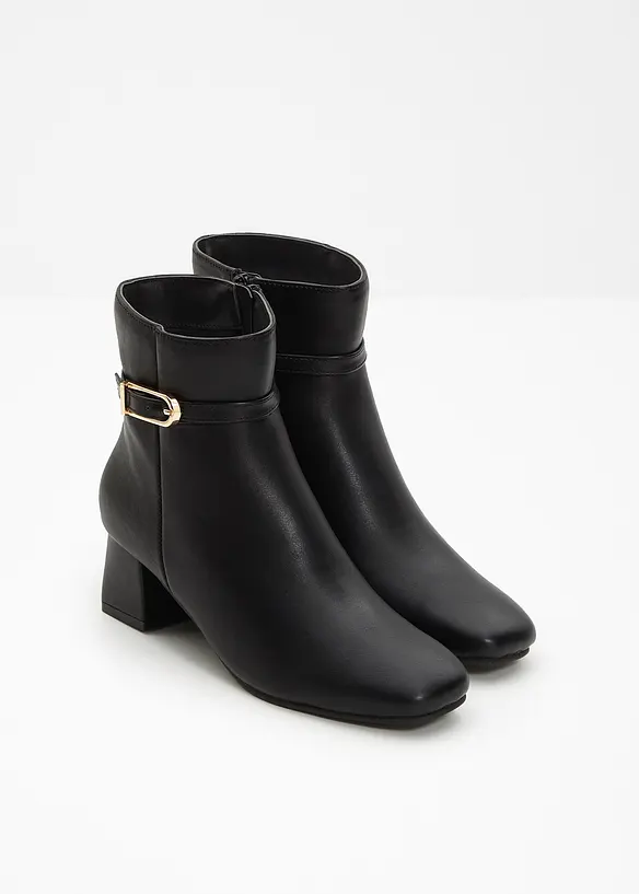 Stiefeletten mit Schnalle in schwarz - bonprix