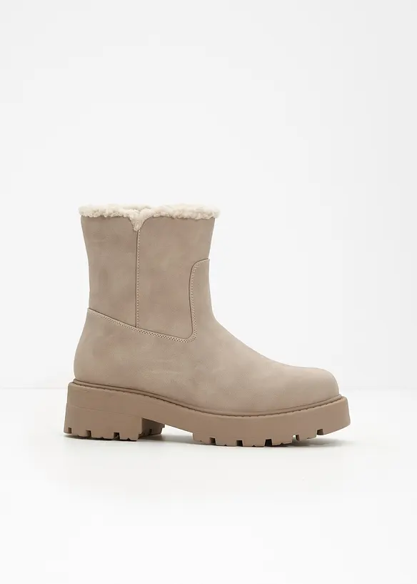 Gefütterte Boots in beige - bonprix