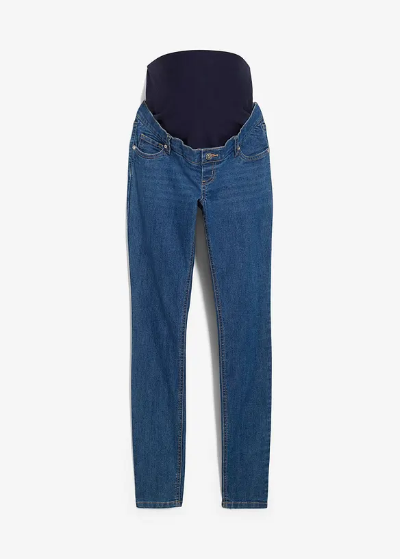 Umstandsjeans mit Bio-Baumwolle, Skinny in blau von vorne - bonprix