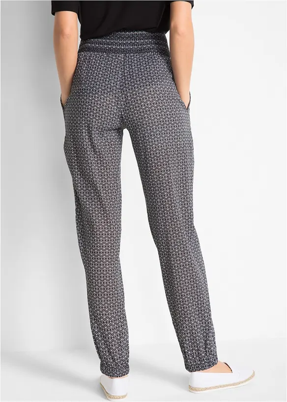 Harems-Hose aus reiner Baumwolle in schwarz von hinten - bonprix
