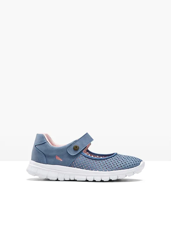 Komfort-Mary-Janes mit leichter Sohle in blau von vorne - bonprix