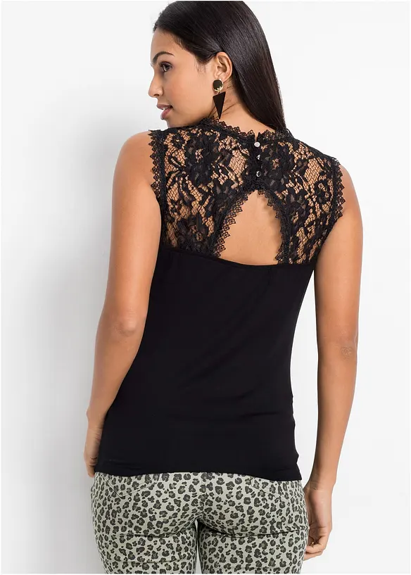 Top aus softem Viskose-Mix in schwarz von hinten (im Anschnitt) - bonprix Top aus softem Viskose-Mix in schwarz von hinten (im Anschnitt) - bonprix