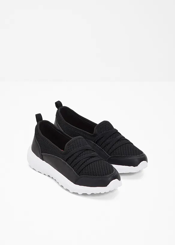 Komfort-Slip-On-Sneaker mit leichter Sohle in schwarz - bonprix
