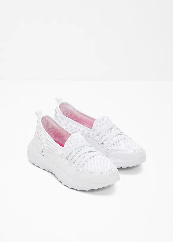 Komfort-Slip-On-Sneaker mit leichter Sohle in weiß - bonprix