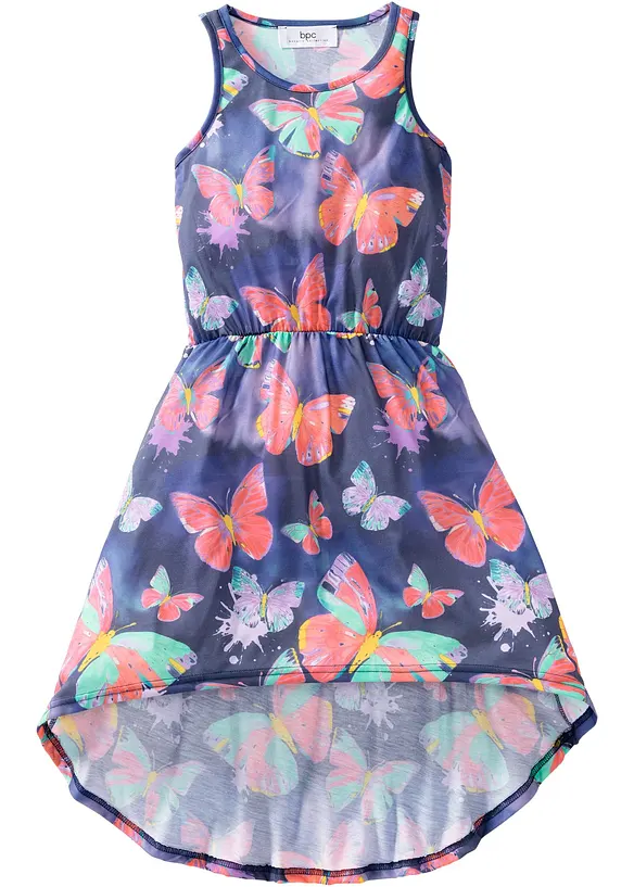 Vokuhila Jerseykleid in blau von vorne - bonprix