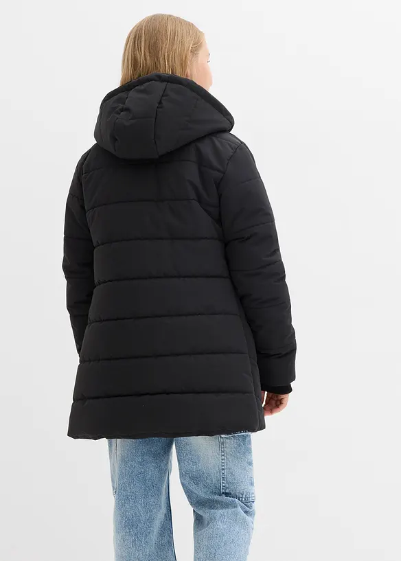 Winterparka mit Kapuze, wasserabweisend in schwarz von hinten (im Anschnitt) - bonprix