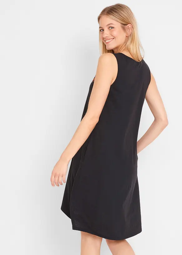 Hänger-Jerseykleid in schwarz von hinten (Totalaufnahme) - bonprix