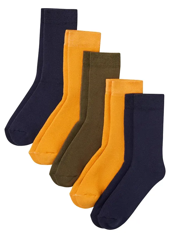 Thermo Kinder Socken mit Bio-Baumwolle (5er Pack) in grün von vorne - bonprix