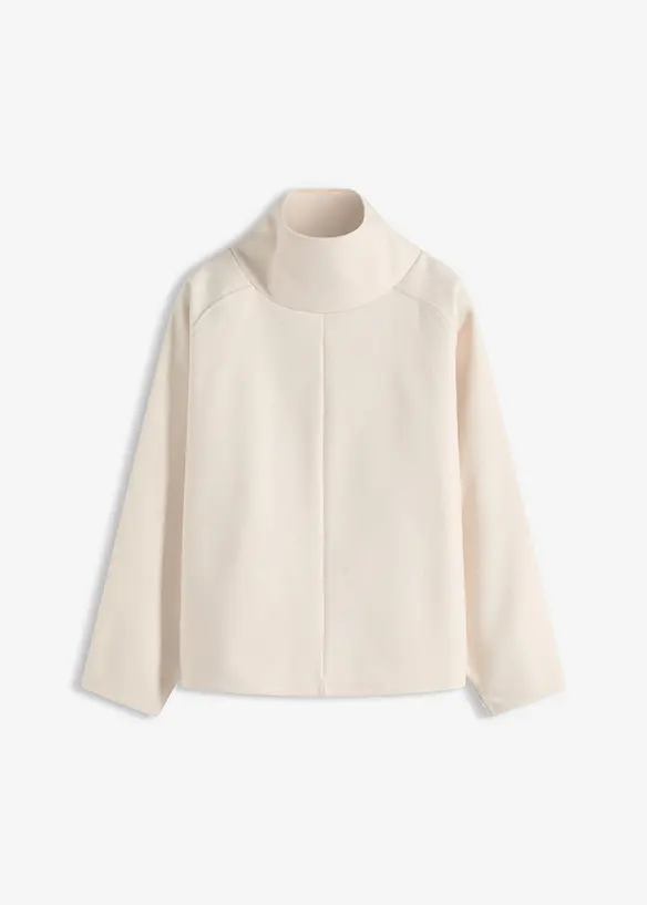 Rollkragenpullover in weiß von vorne - bonprix