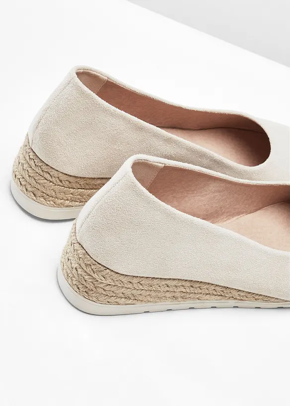 Keilpumps in Bastoptik in beige - bonprix