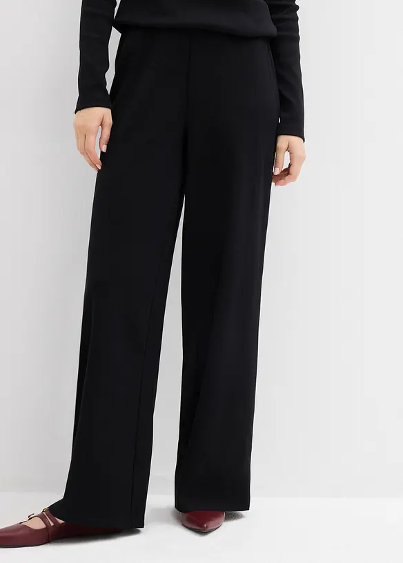 Ripp-Hose aus Bio-Baumwoll-Mix in schwarz von vorne - bonprix Ripp-Hose aus Bio-Baumwoll-Mix in schwarz von vorne - bonprix