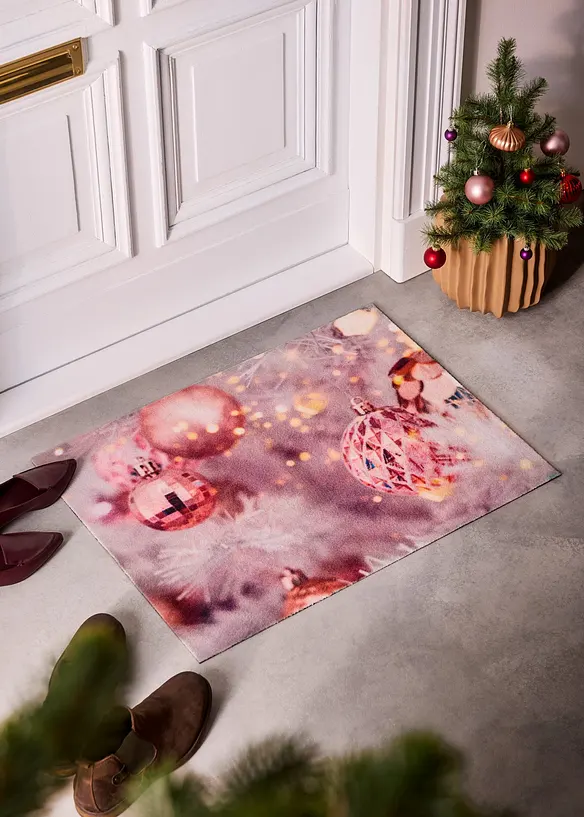 Fußmatte mit weihnachtlichem Design in lila (Ambiente) - bonprix