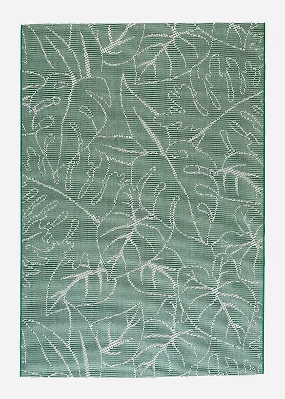 In-und Outdoor Teppich mit floraler Musterung in grün von vorne - bonprix