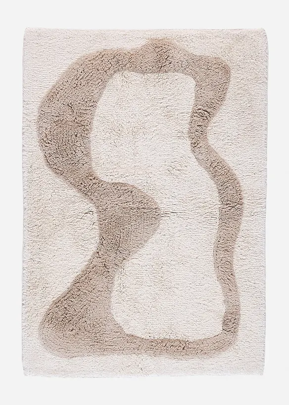 Badematte mit graphischen Design in beige - bonprix