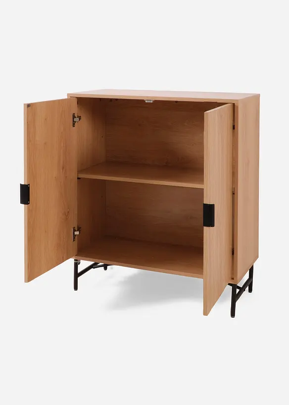 Kommode Lamellenfront in beige geöffnet - bonprix