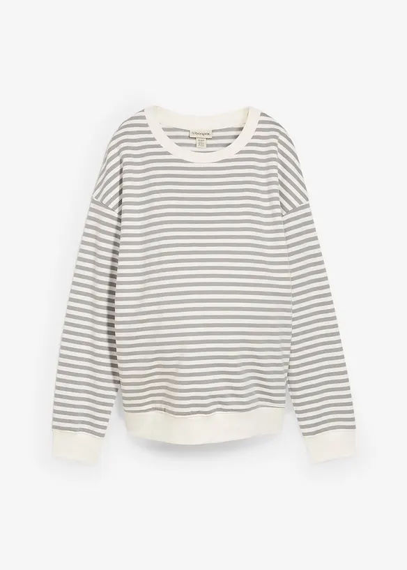 Umstandssweatshirt und Stillsweatshirt aus Bio-Baumwolle in grau von vorne - bonprix