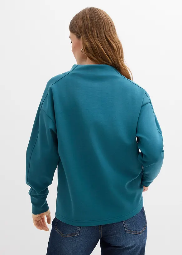 Oversize Sweatshirt aus weichem Scuba in petrol von hinten (im Anschnitt) - bonprix Oversize Sweatshirt aus weichem Scuba in petrol von hinten (im Anschnitt) - bonprix