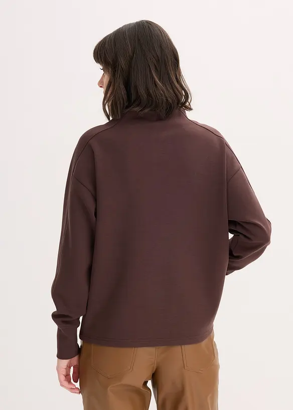 Oversize Sweatshirt aus weichem Scuba in braun von hinten (im Anschnitt) - bonprix Oversize Sweatshirt aus weichem Scuba in braun von hinten (im Anschnitt) - bonprix