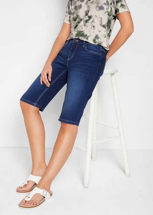 Straight-Jeans Mid Waist in blau von vorne - bonprix