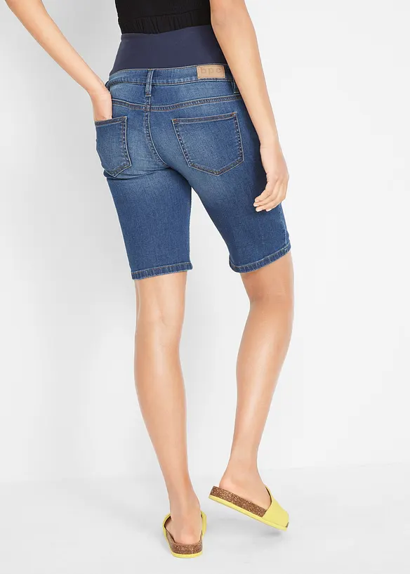 Umstands-Jeans-Bermuda, Regular Fit in blau von hinten - bonprix