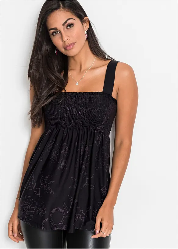 Tunikatop aus Viskose-Mix in schwarz von vorne (im Anschnitt) - bonprix Tunikatop aus Viskose-Mix in schwarz von vorne (im Anschnitt) - bonprix