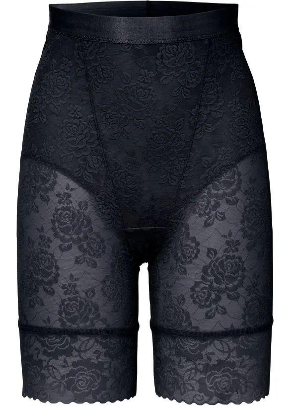 Medium Shape-Radlerhose mit Spitze in schwarz von vorne - bonprix
