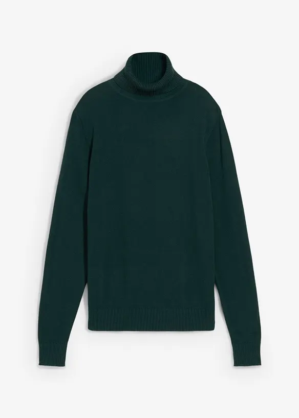 Rollkragenpullover in grün von vorne - bonprix