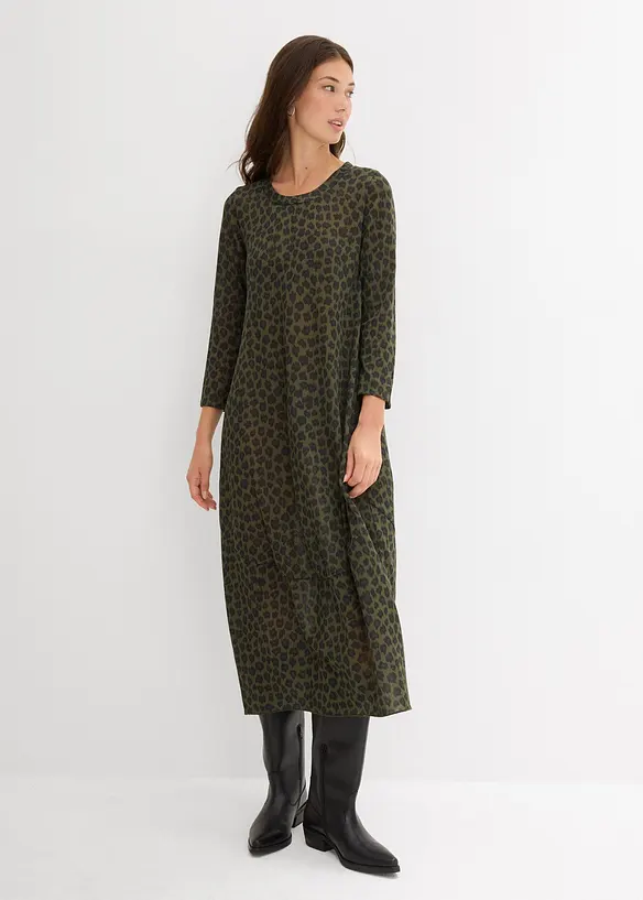 Shirt-Midikleid in grün von vorne (Totalaufnahme) - bonprix