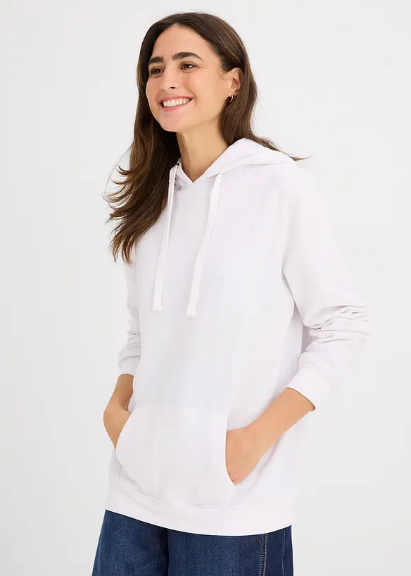 Hoodie in weiß von vorne (im Anschnitt) - bonprix Hoodie in weiß von vorne (im Anschnitt) - bonprix